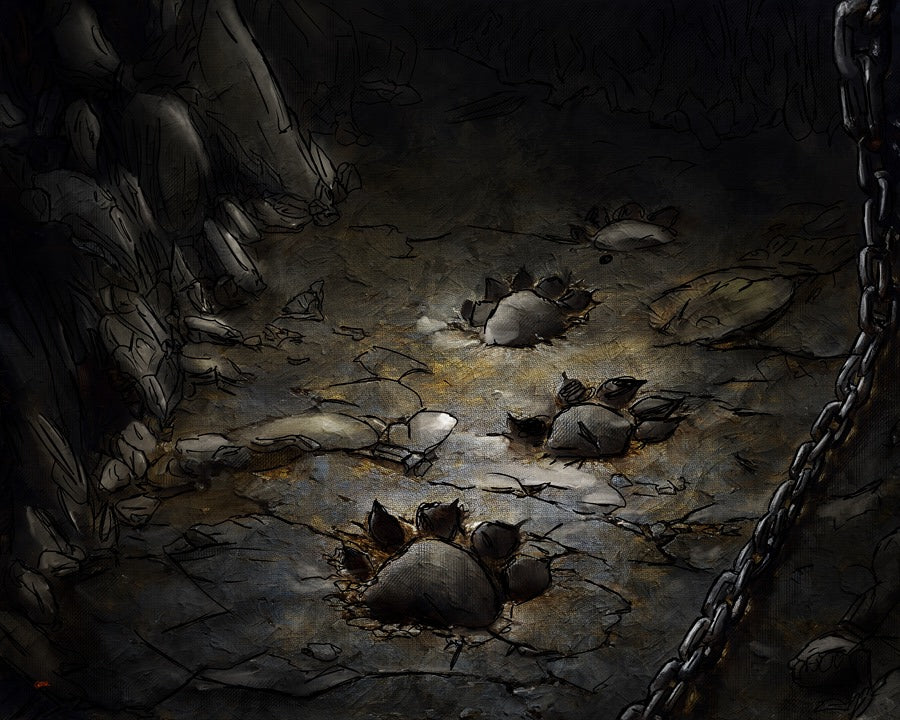 Tracks along the Cavern Floor