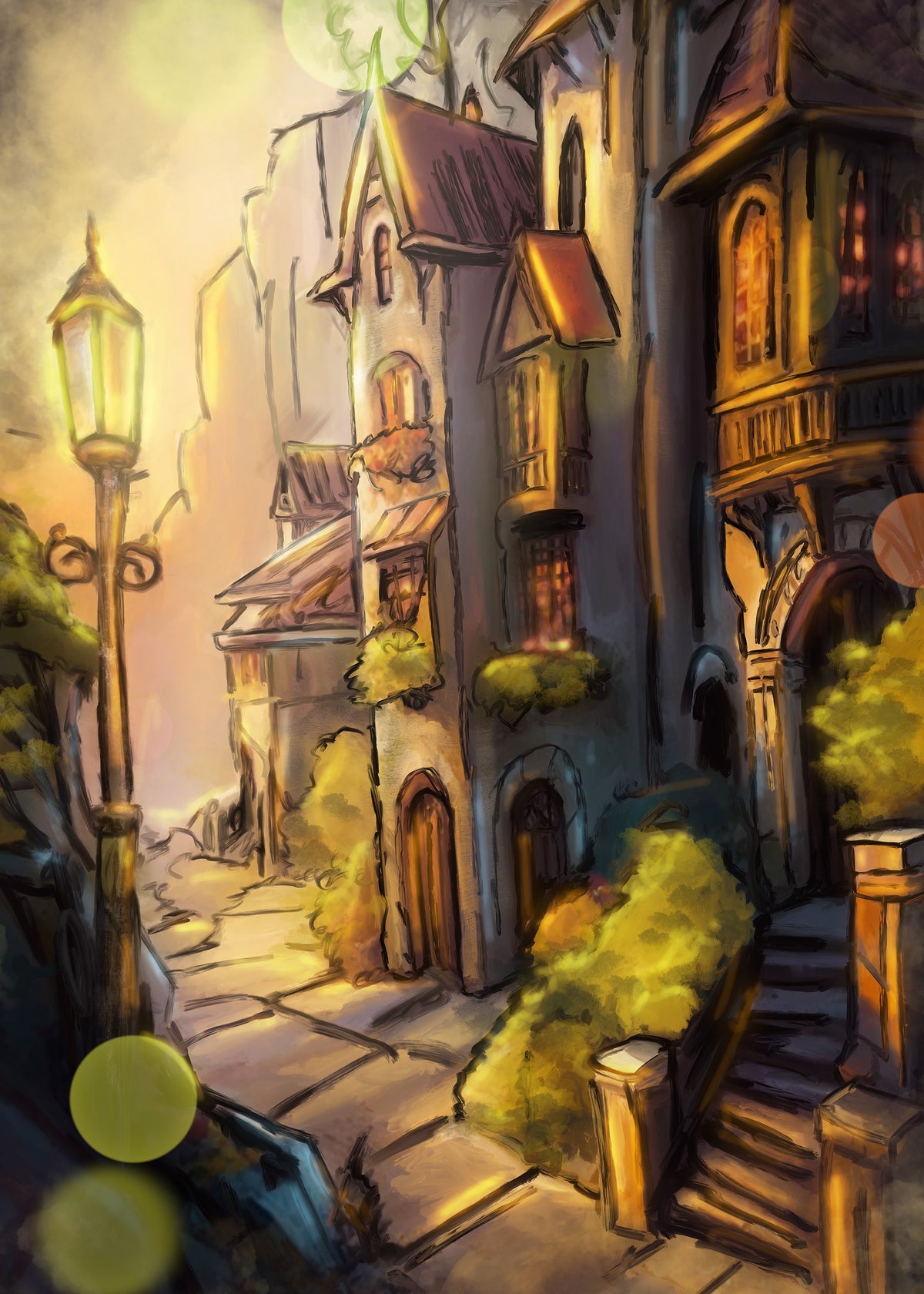 Middle City Evening in Middle City – PJ the Painter